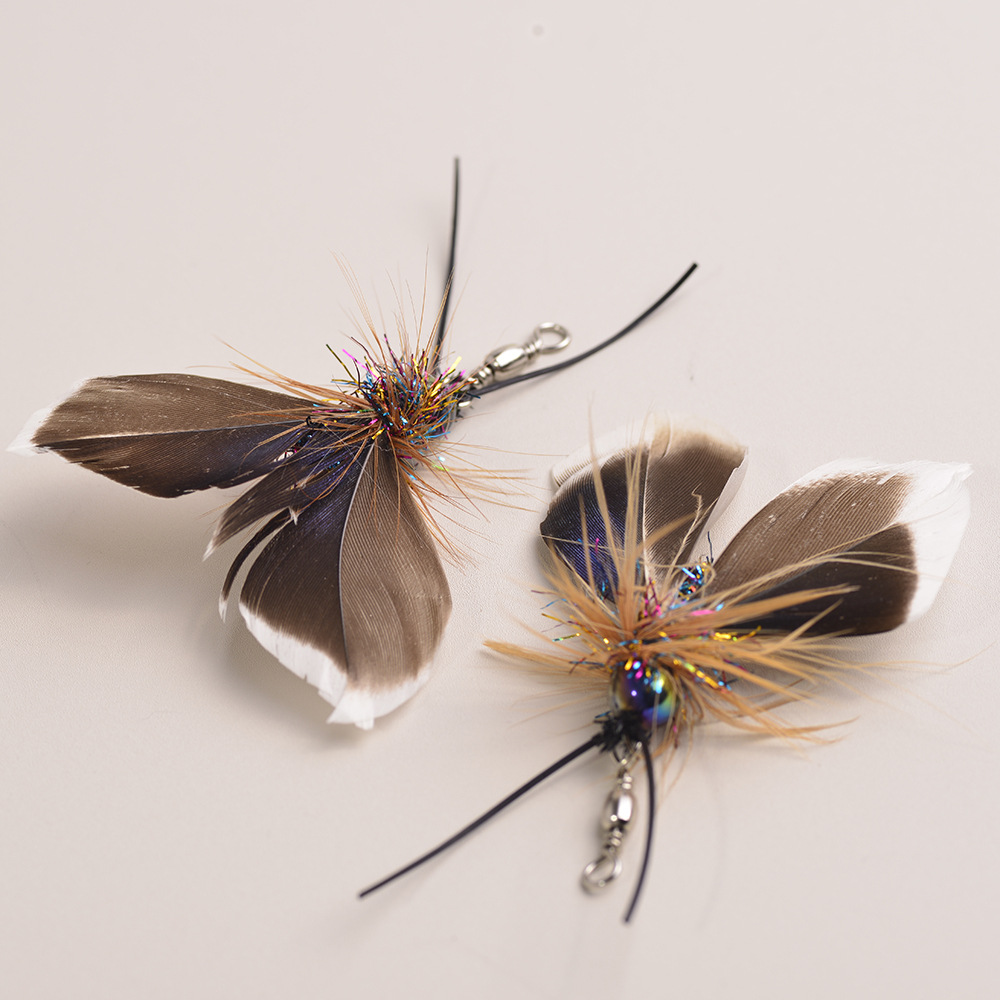 Long-Mustache Moth Cat Wand Refill – Feather Teaser Replacement Toy