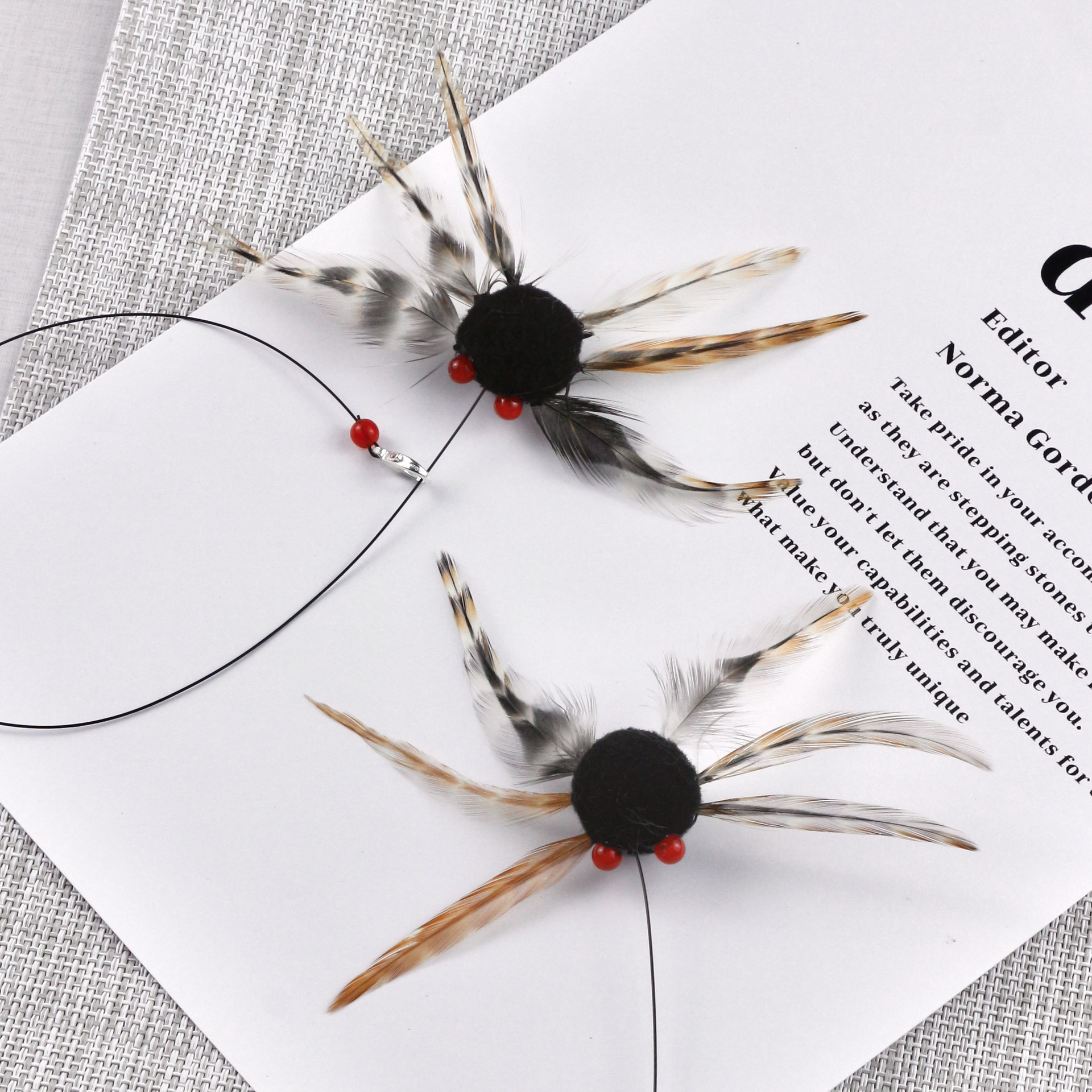 Hunting Spider Cat Teaser | Feather Legs Refill Head for Chase & Pounce Play