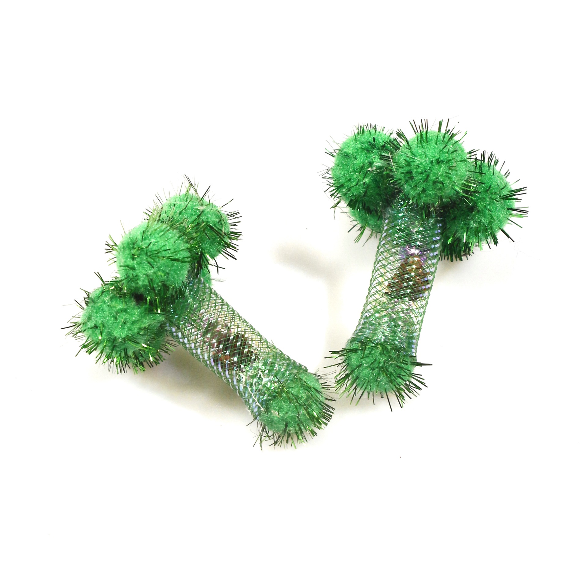 Cauliflower-Shaped Cat Toy | Self-Play Mesh Crinkle Toy with Soft Pom-Poms