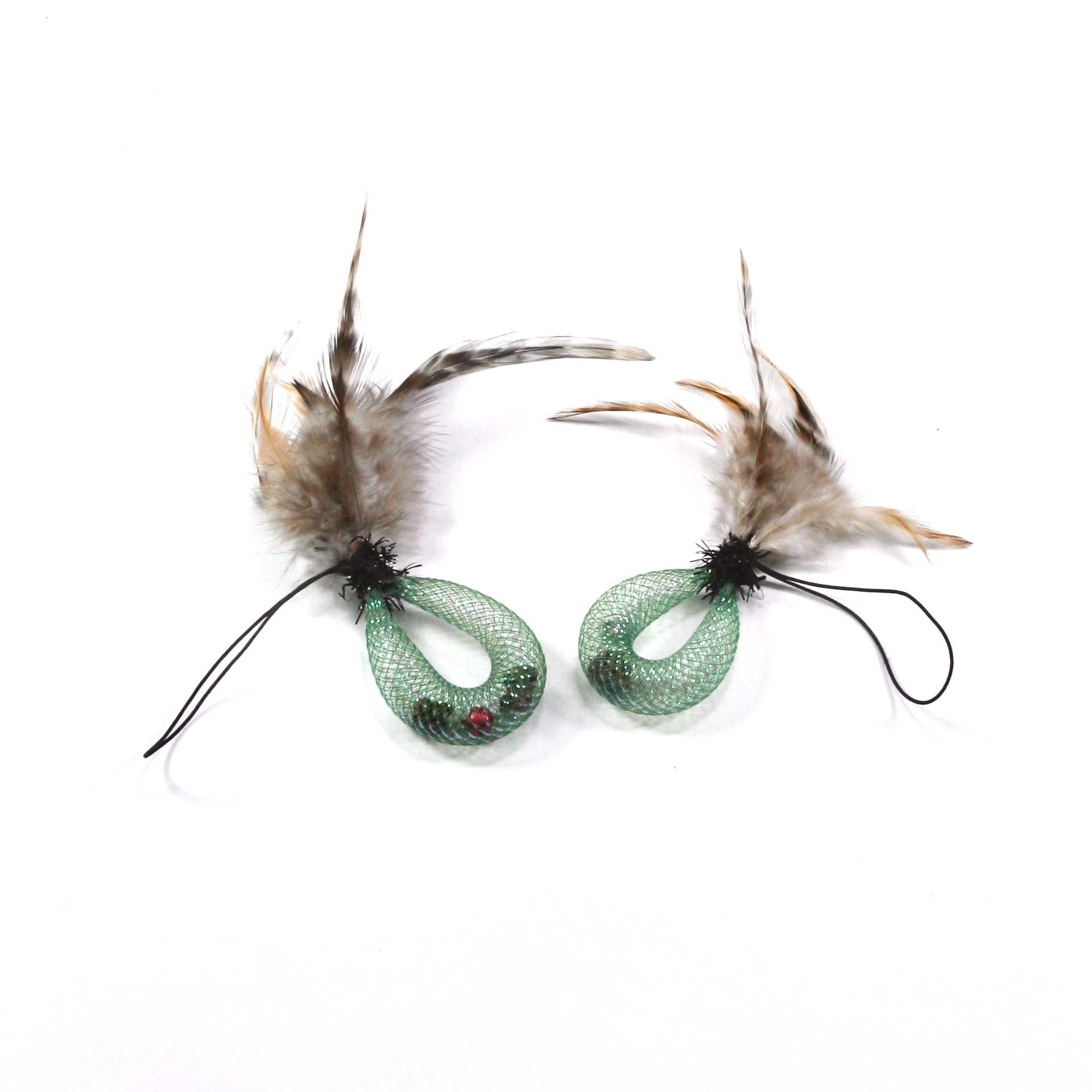 Gall Fruit Insect Cat Teaser Refill | Feather Mesh Loop Wand Attachment for Active Play