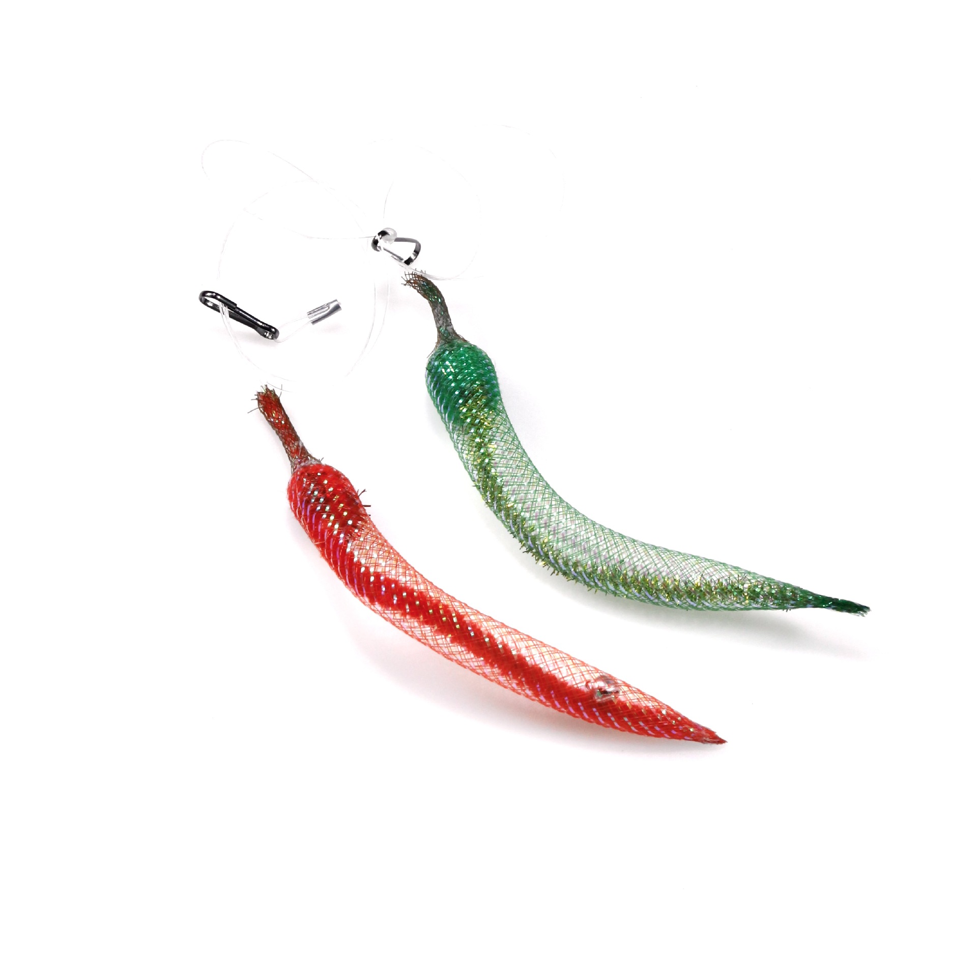 Chili Pepper Cat Teaser Refill Head | Shiny Mesh Replacement Toy for Interactive Play