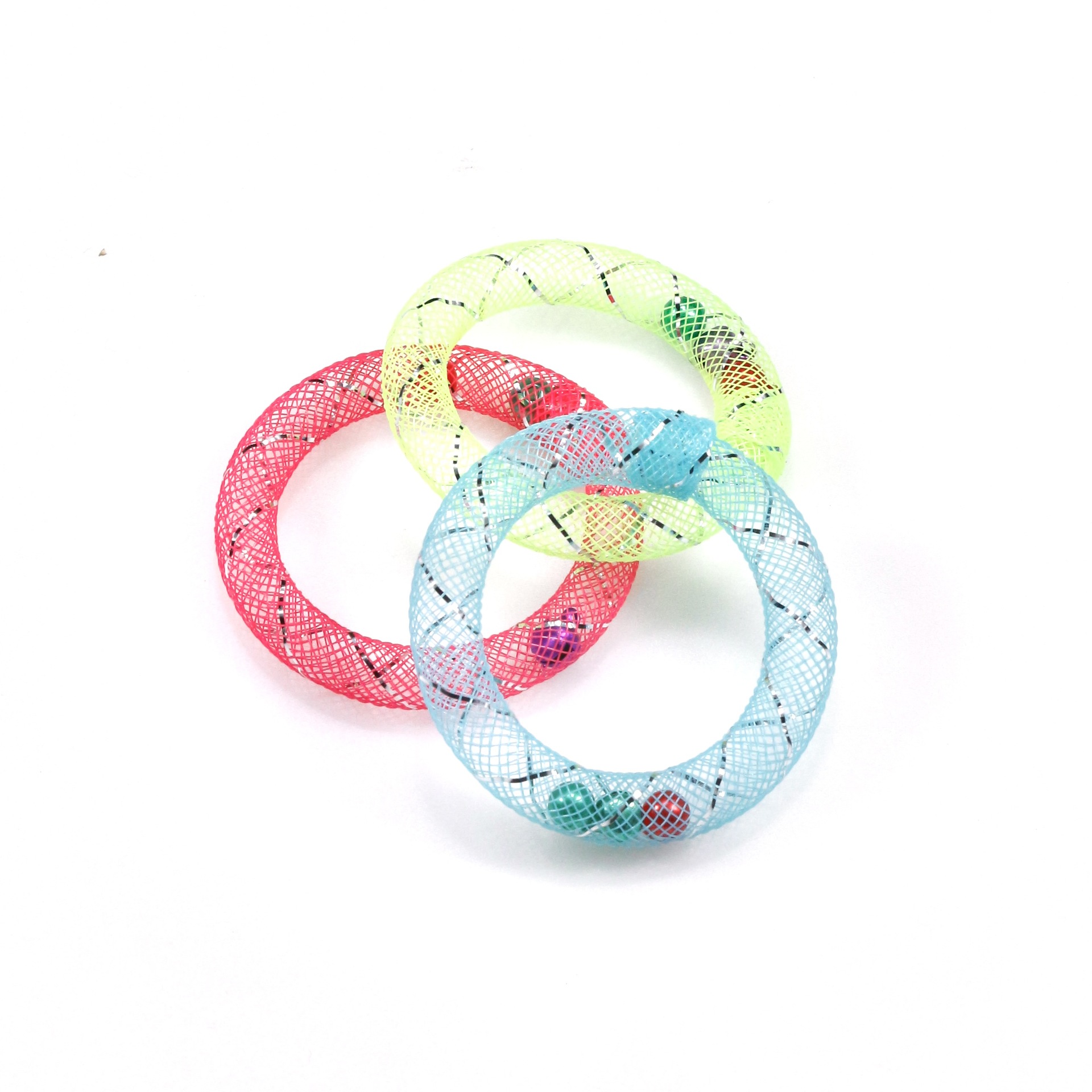 Donut-Shaped Cat Self-Play Toy | Colorful Mesh Ring with Rolling Beads for Independent Indoor Play