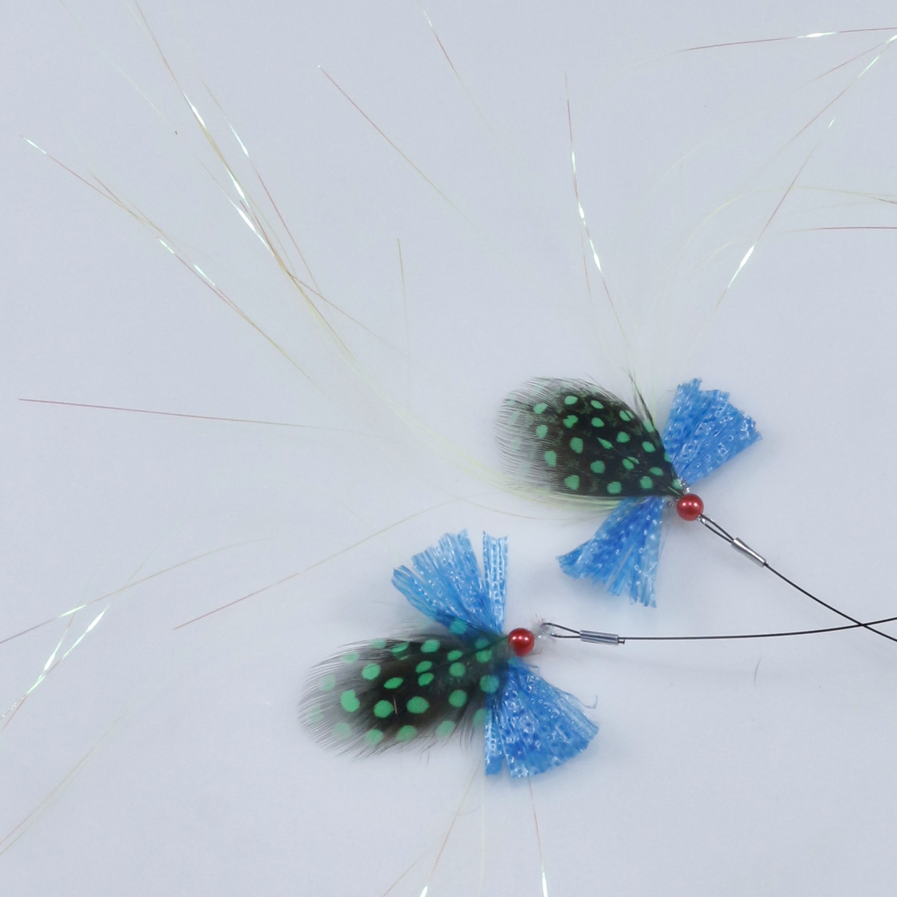 Rabbit Fur Butterfly Cat Teaser Refill Head | Feather & Crinkle Wing Wand Attachment for Interactive Play