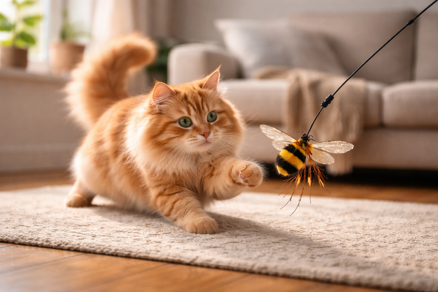 Bumblebee Cat Wand Refill Designed for Cats That Never Get Bored