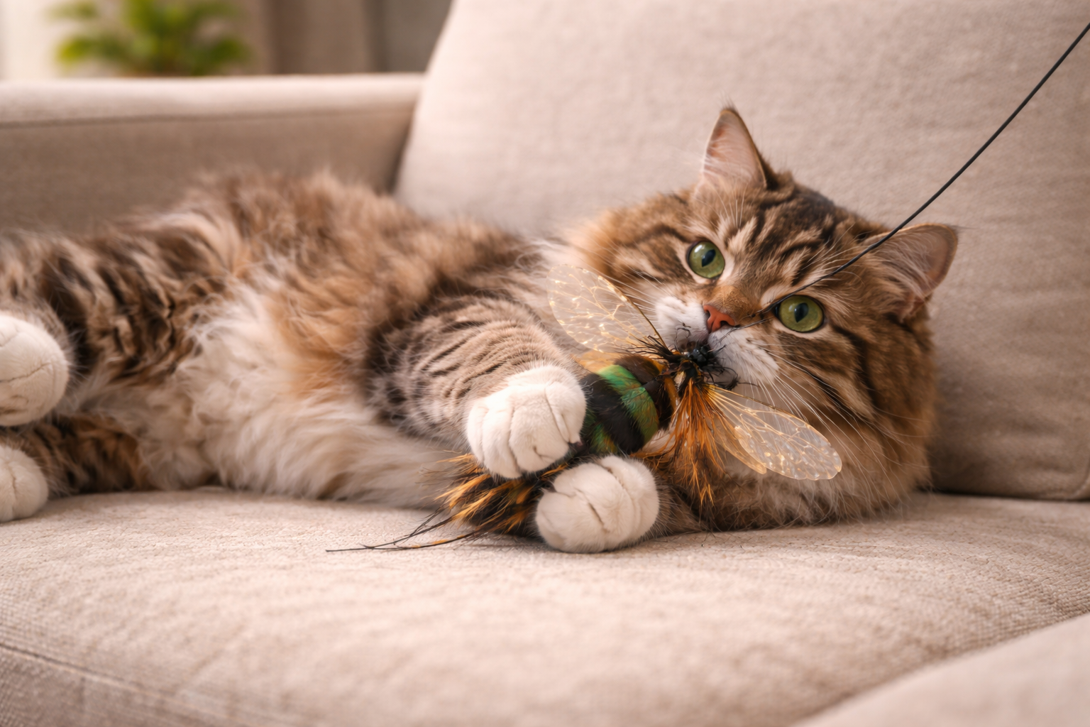 Realistic Horsefly Cat Toy Attachment That Recreates True Predatory Play