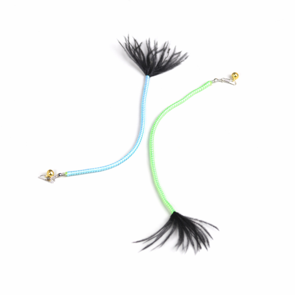 Green Caterpillar Cat Wand Refill | Realistic Insect Teaser Replacement Head