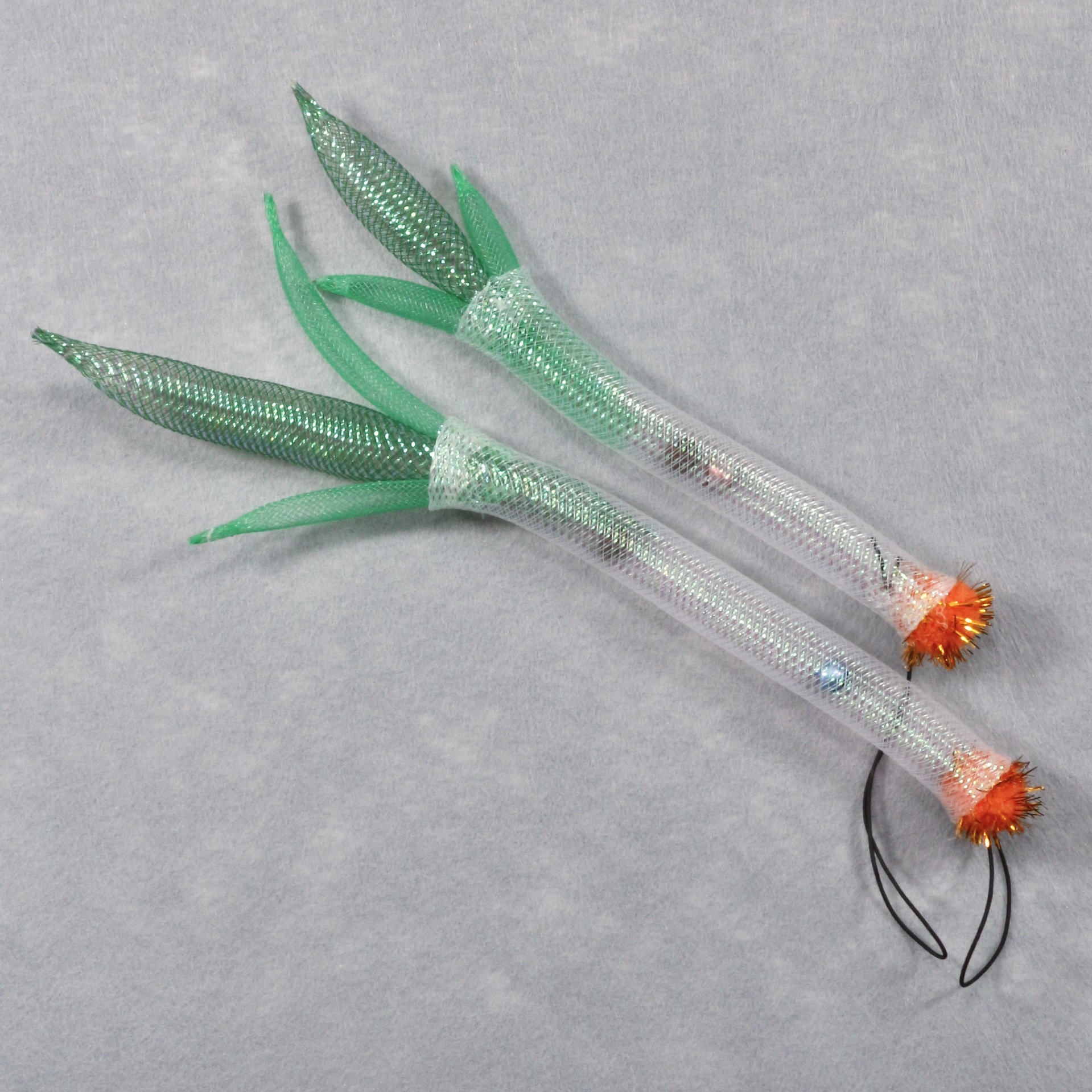 Green Onion Self-Play Cat Toy | Mesh Tube Cat Teaser Replacement Head