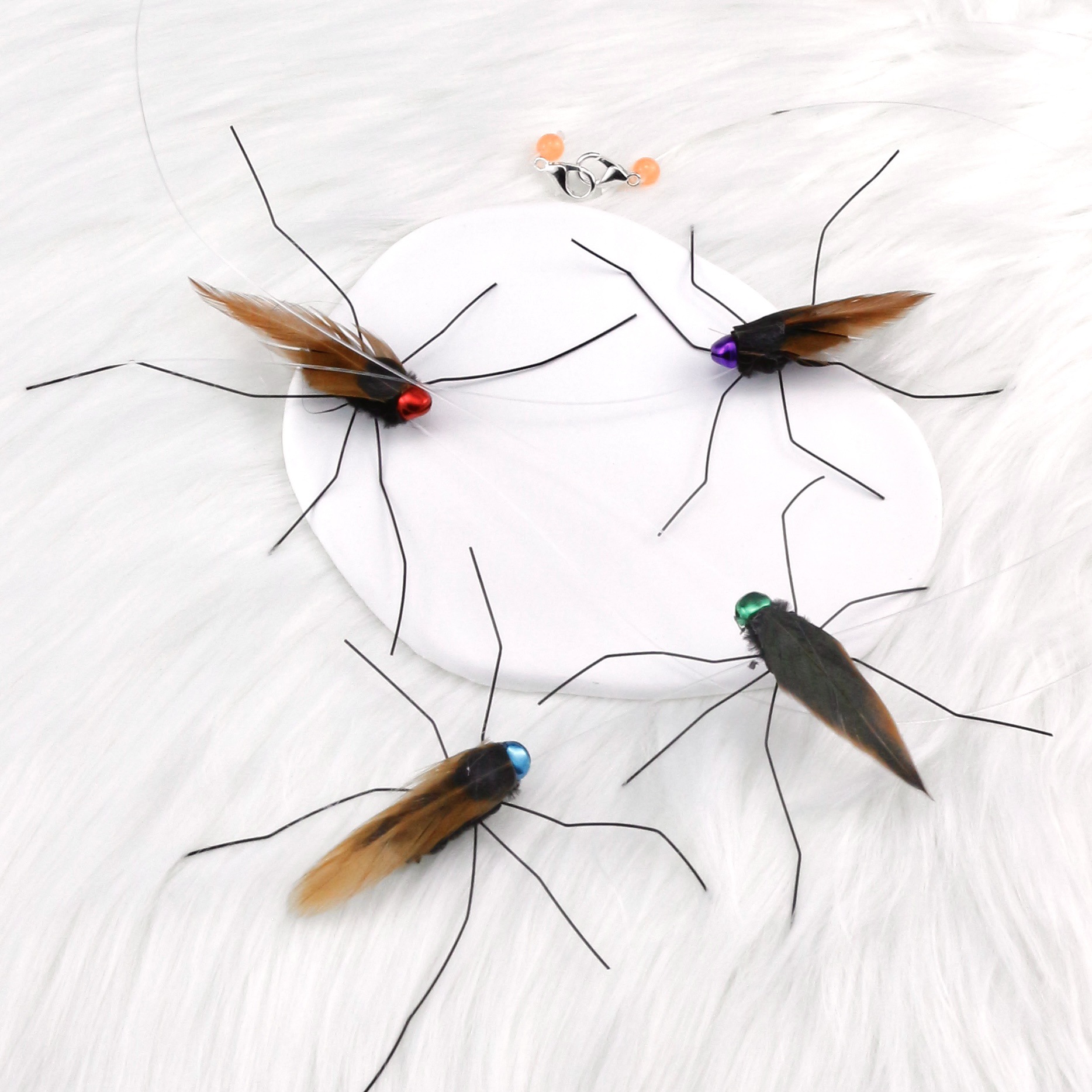 Realistic Handmade Feather Mosquito Cat Wand Refill – Factory Wholesale